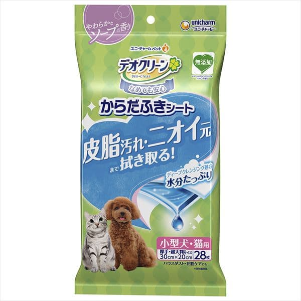 Unicharm / デオクリーン デオクリーン からだふきシート 小型犬・猫用 香り