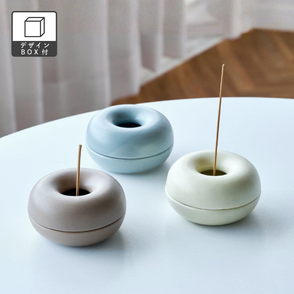 shesay (志成販売) 灰をためて捨てられる 陶器のベーグル香立て(3色)